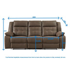 Set reclinabile 2 pezzi per soggiorno Lesley Roundhill Furniture, marrone