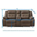 Set reclinabile 2 pezzi per soggiorno Lesley Roundhill Furniture, marrone