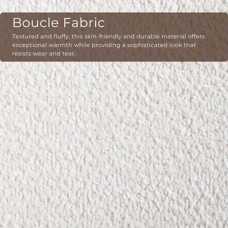 Poltrona accent Beck di Furniture of America, moderna di metà secolo, in tessuto Bouclé, con schienale ad ali e gambe in noce