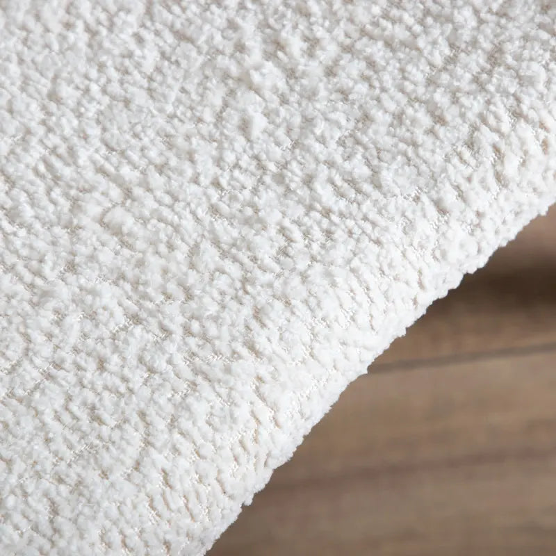 Poltrona accent Beck di Furniture of America, moderna di metà secolo, in tessuto Bouclé, con schienale ad ali e gambe in noce