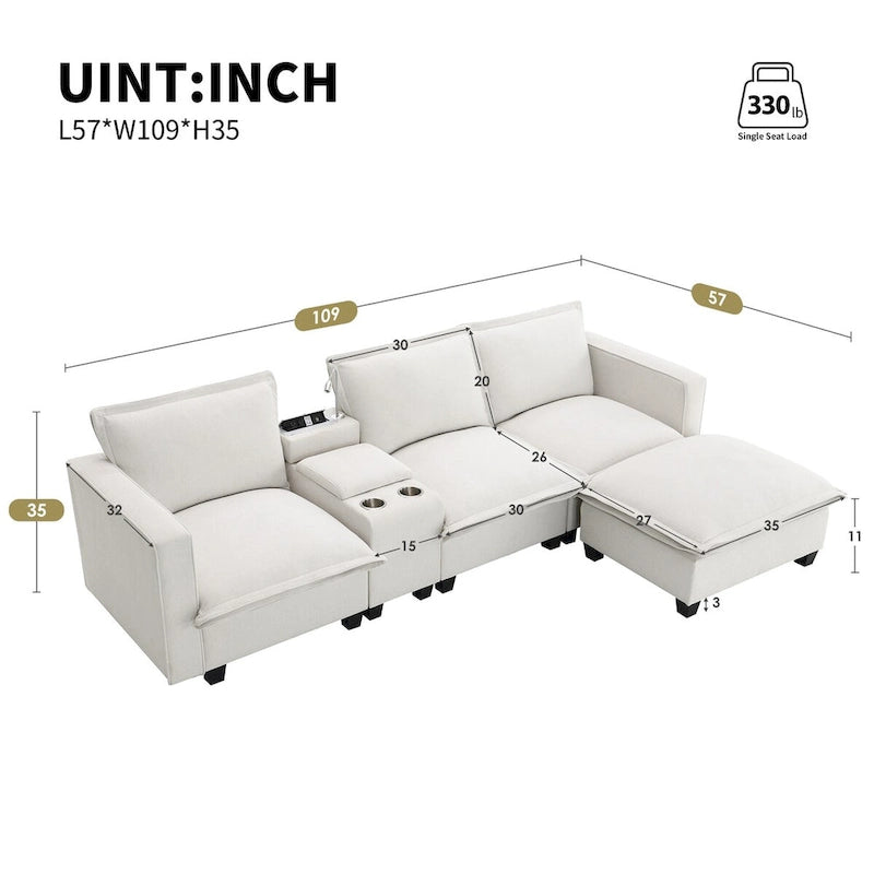 Harper&Bright Designs Divano componibile moderno multifunzione Cloud