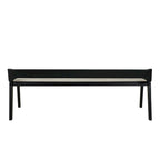 Kee 60 Inch Dining Bench, Black Rubberwood Frame, Low Back, Cushioned Seat