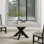 Roundhill Furniture Gates Round Dining Table, Gray