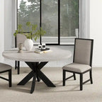 Roundhill Furniture Gates Round Dining Table, Gray