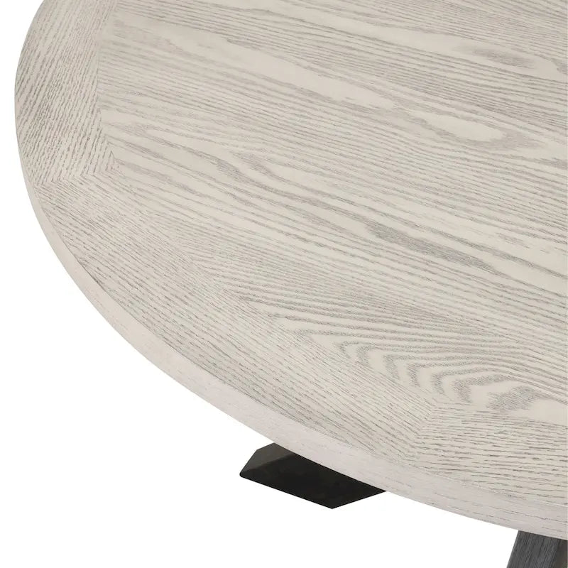 Roundhill Furniture Gates Round Dining Table, Gray