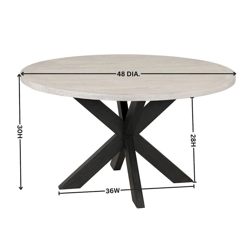 Roundhill Furniture Gates Round Dining Table, Gray