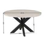 Roundhill Furniture Gates Round Dining Table, Gray