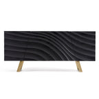 Black & Gold Buffet with Wave-Pattern Doors