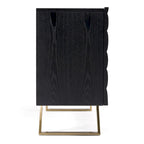 Black & Gold Buffet with Wave-Pattern Doors