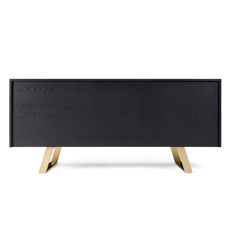 Black & Gold Buffet with Wave-Pattern Doors