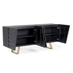 Black & Gold Buffet with Wave-Pattern Doors