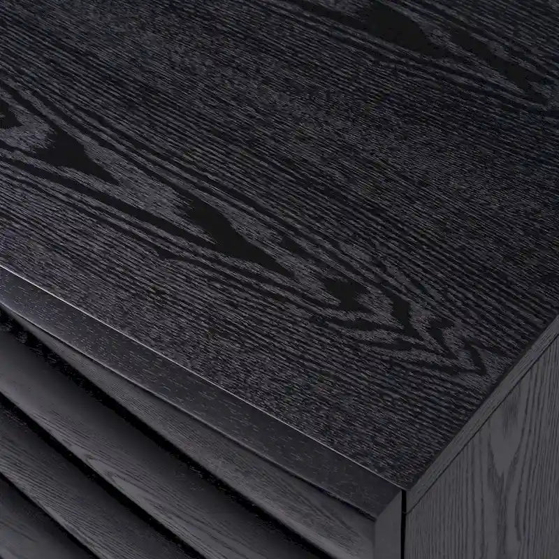 Black & Gold Buffet with Wave-Pattern Doors