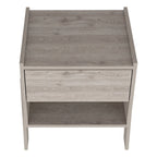 Nightstand Ferku,Open Shelf,One Drawer,Light Gray Finishfor Living Room,and Dining Room