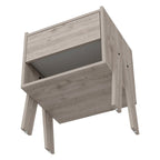 Nightstand Ferku,Open Shelf,One Drawer,Light Gray Finishfor Living Room,and Dining Room