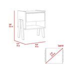 Nightstand Ferku,Open Shelf,One Drawer,Light Gray Finishfor Living Room,and Dining Room