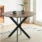 Tavolo da Pranzo Mid-century con Piano Rotondo e Base a Piedistallo