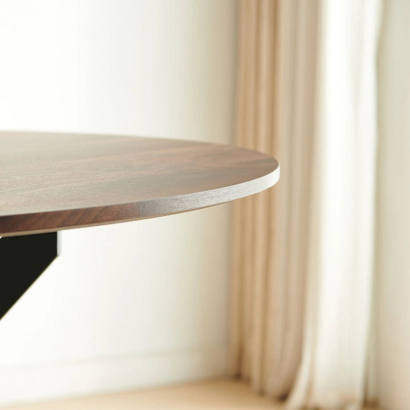 Tavolo da Pranzo Mid-century con Piano Rotondo e Base a Piedistallo