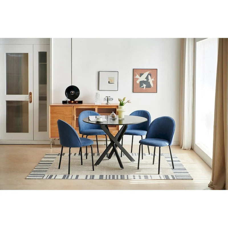 Tavolo da Pranzo Mid-century con Piano Rotondo e Base a Piedistallo