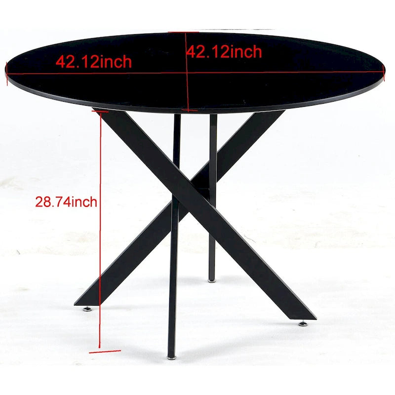 Tavolo da Pranzo Mid-century con Piano Rotondo e Base a Piedistallo