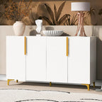 Modern Glossy Finish Light Luxury Storage Cabinet and Adjustable Shelves