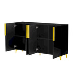 Modern Glossy Finish Light Luxury Storage Cabinet and Adjustable Shelves