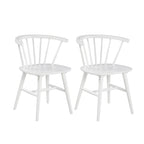 Roundhill Alwynn Wooden Spindle Back Dining Chairs, Windsor Chairs, Set of 2, White