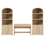 Middlebrook 3-Piece Set Writing Desk with 2 Cabinet Bookcases