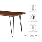 Ardor 60 Live Edge Acacia Wood Rectangular Dining Table