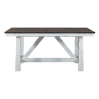 Farmhouse Two Tone Distressed White & Wood Trestle Table