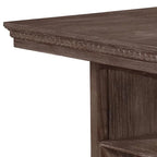 Tavolo da pranzo Edward da 54 pollici altezza bancone, portabottiglie, legno, marrone caldo