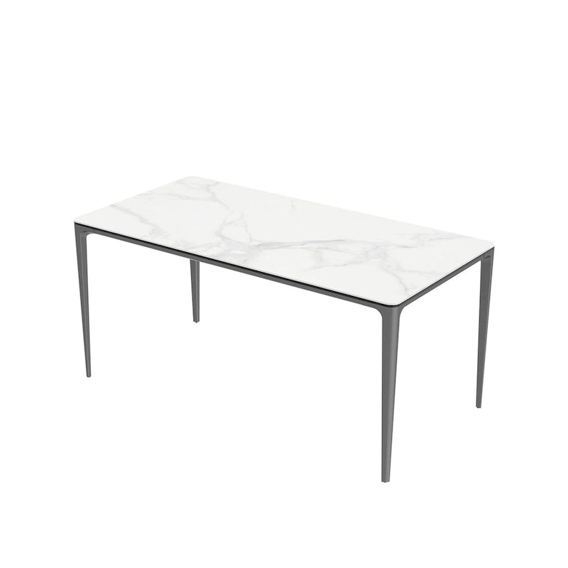 63 Unique Rectangular Dining Room Table with Sintered Stone Tempered Glass Top