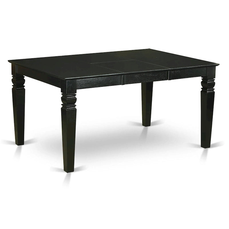 East West Furniture 7 Piece Kitchen Table Set- a Dining Table and 6 Faux Leather Dining Room Chairs, 42x60 Inch, Black