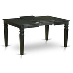East West Furniture 7 Piece Kitchen Table Set- a Dining Table and 6 Faux Leather Dining Room Chairs, 42x60 Inch, Black