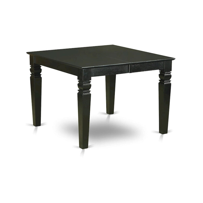 East West Furniture 7 Piece Kitchen Table Set- a Dining Table and 6 Faux Leather Dining Room Chairs, 42x60 Inch, Black