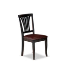 East West Furniture 7 Piece Kitchen Table Set- a Dining Table and 6 Faux Leather Dining Room Chairs, 42x60 Inch, Black