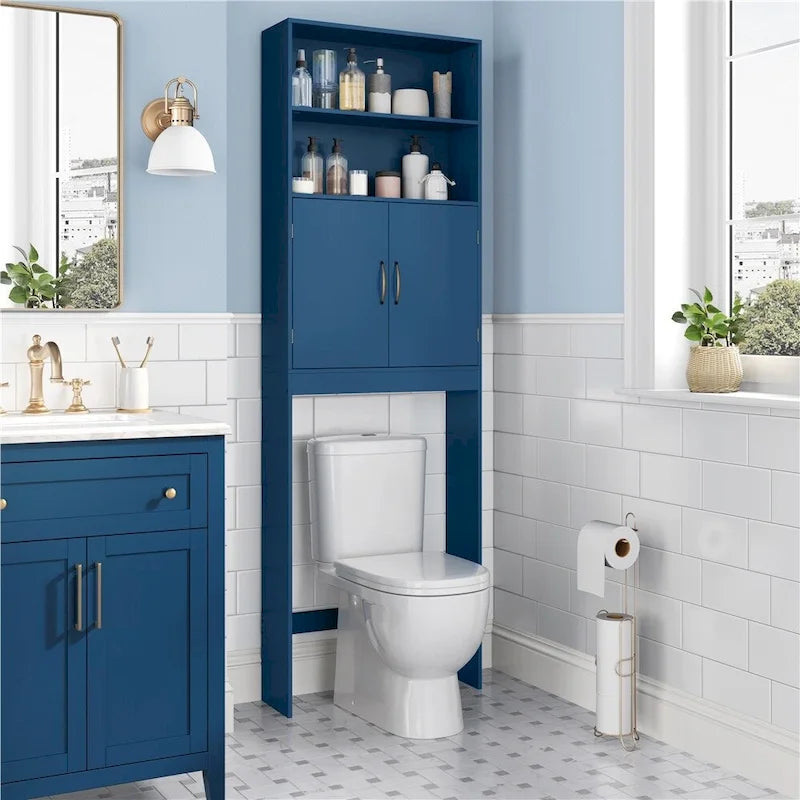 Yaheetech 2-Shelf Bathroom Organizer Over The Toilet,Double Doors