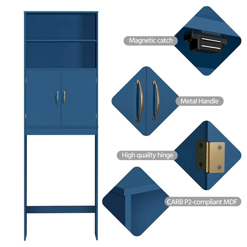 Yaheetech 2-Shelf Bathroom Organizer Over The Toilet,Double Doors