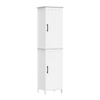 RiverRidge Monroe Tall Bathroom Storage Linen Cabinet and Organizer with Doors and Adjustable Shelves - White