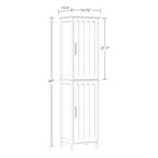 RiverRidge Monroe Tall Bathroom Storage Linen Cabinet and Organizer with Doors and Adjustable Shelves - White