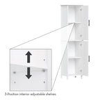 RiverRidge Monroe Tall Bathroom Storage Linen Cabinet and Organizer with Doors and Adjustable Shelves - White