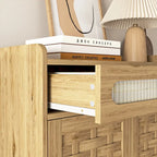 Modern Cabinet with Drawer and Adjustable Shelf, Barn Door Storage Cabinet for Kitchen, Dining Room, Bathroom, Entryway