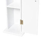 Bathroom Toilet Paper Cabinet, Corner Floor Cabinet with Doors and Shelves
