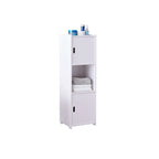 Mobiletto da bagno con ante e ripiano aperto, colore bianco