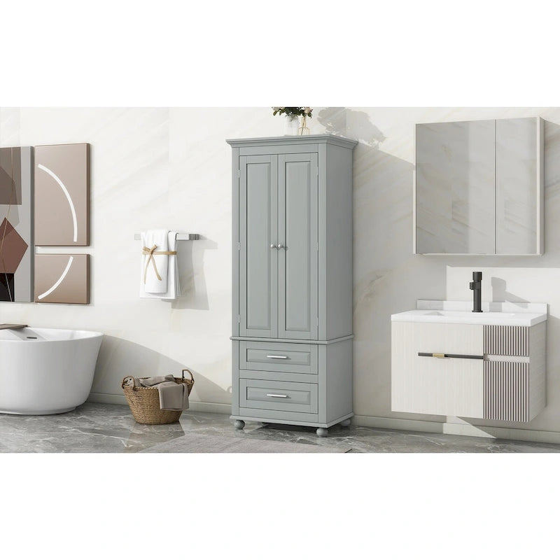 Tall Storage Cabinet with Drawers for Bathroom/Office