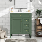 30 Bathroom Vanity with Top Sink,Bathroom Storage Cabinet with 2 Drawers and a Tip-out Drawer,Single Sink Bathroom Vanity