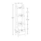 RiverRidge Amery 4-Tier 13in Ladder Shelf with Display Shelf and Storage Organizer Bin - White