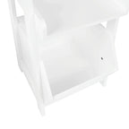 RiverRidge Amery 4-Tier 13in Ladder Shelf with Display Shelf and Storage Organizer Bin - White