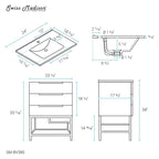Carre 24 Bathroom Vanity in Oak