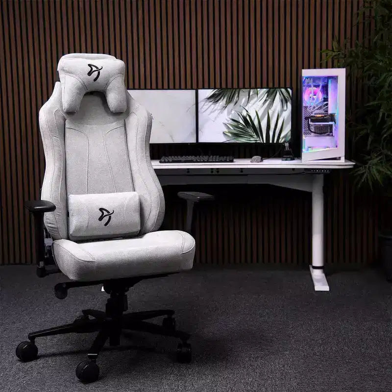 Arozzi Vernazza Soft Fabric Office and Gaming Chair with Soft Neck Lumbar Support Pillows