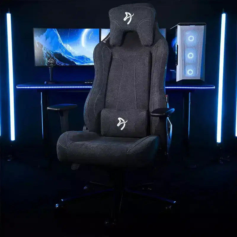 Arozzi Vernazza Soft Fabric Office and Gaming Chair with Soft Neck Lumbar Support Pillows
